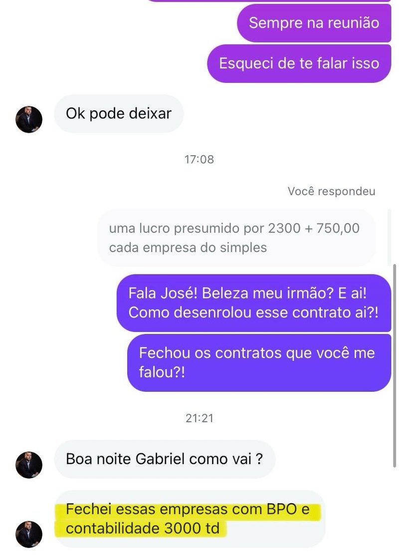 Print: contador fechou mais de R$15 mil em MRR