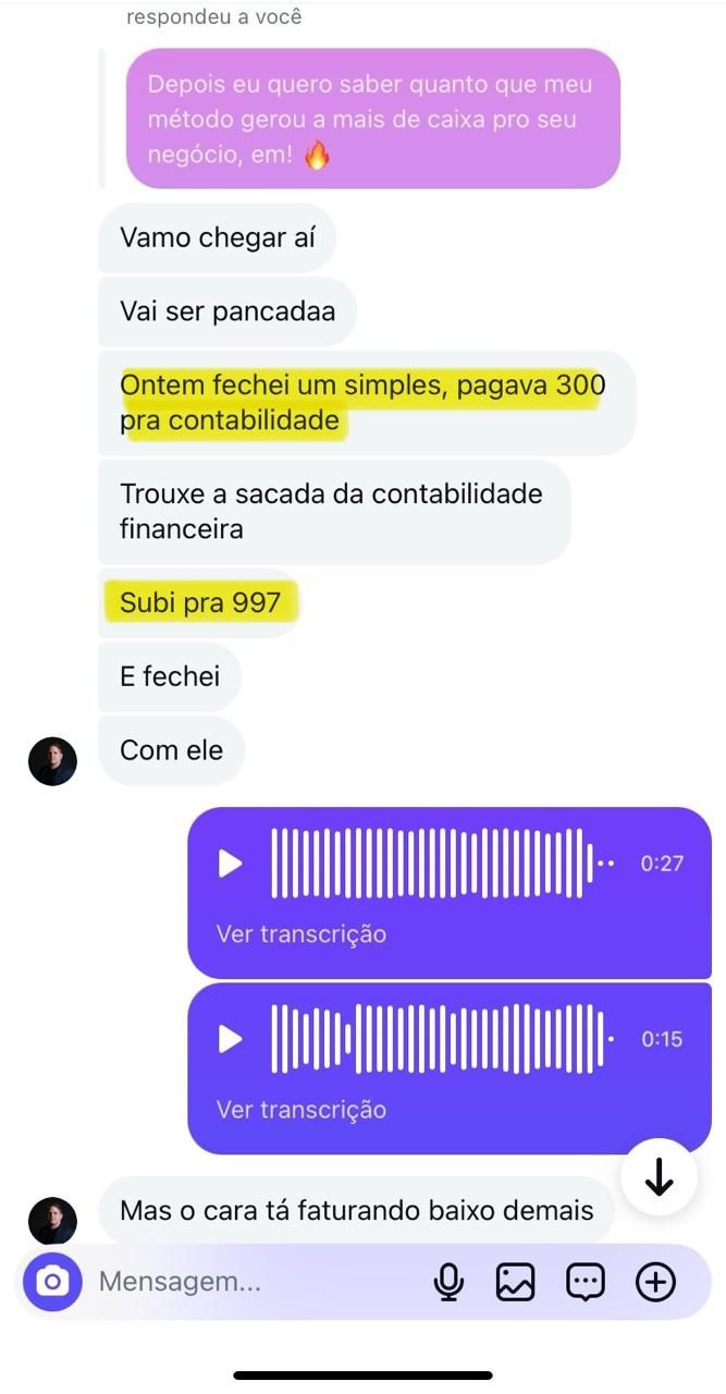 Print: contador reajustou contrato de R$300 para R$997